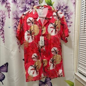 Cubavera Red Floral Men's Casual Shirt